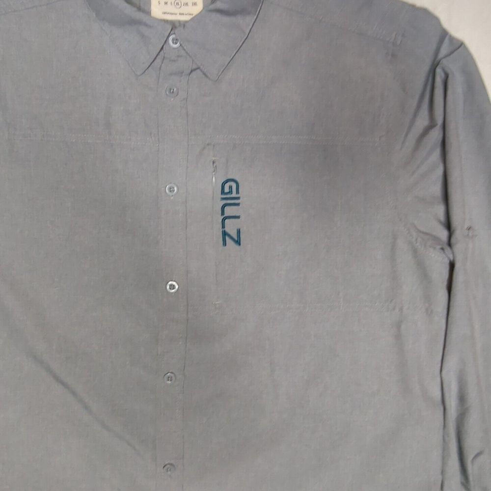 Gillz Fishing Shirt Men's Gray Size XLarge Long Sleeve Button Up Vented Relaxed - Picture 4 of 15